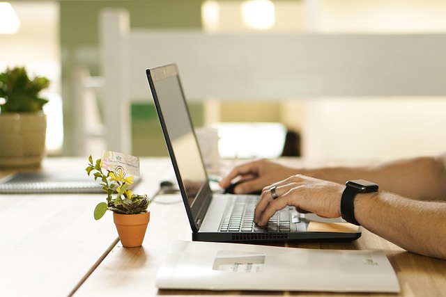 Person engaging with a laptop in an online business environment, exploring e-commerce opportunities